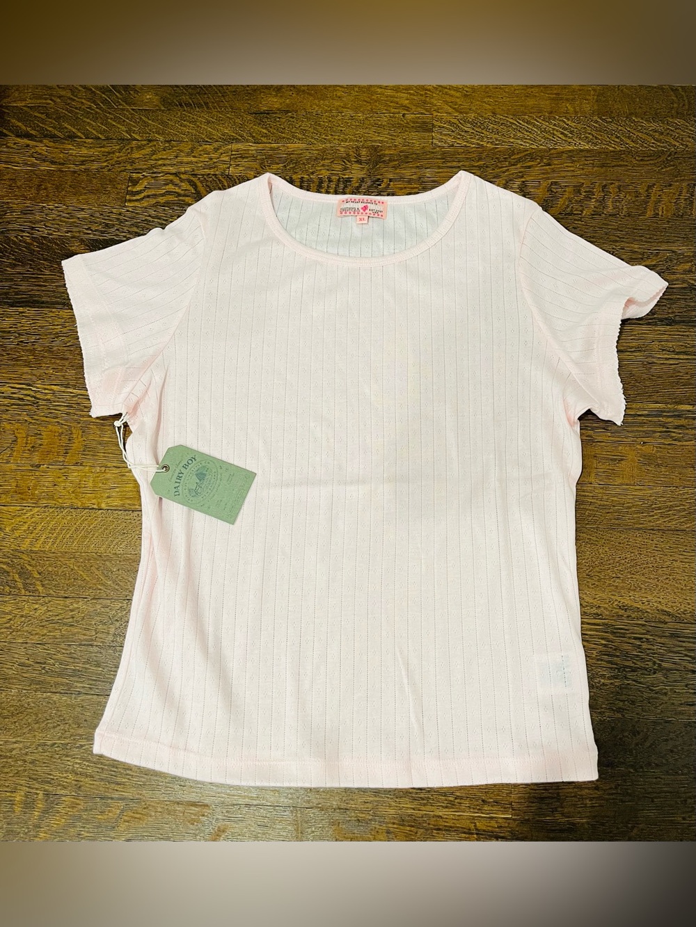 Dairy Boy Pointelle Sleep Tee Blush Pink Size XL